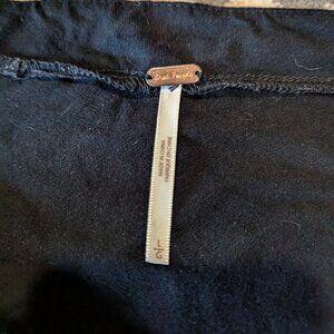 Free people black off the shoulder puff sleeve top